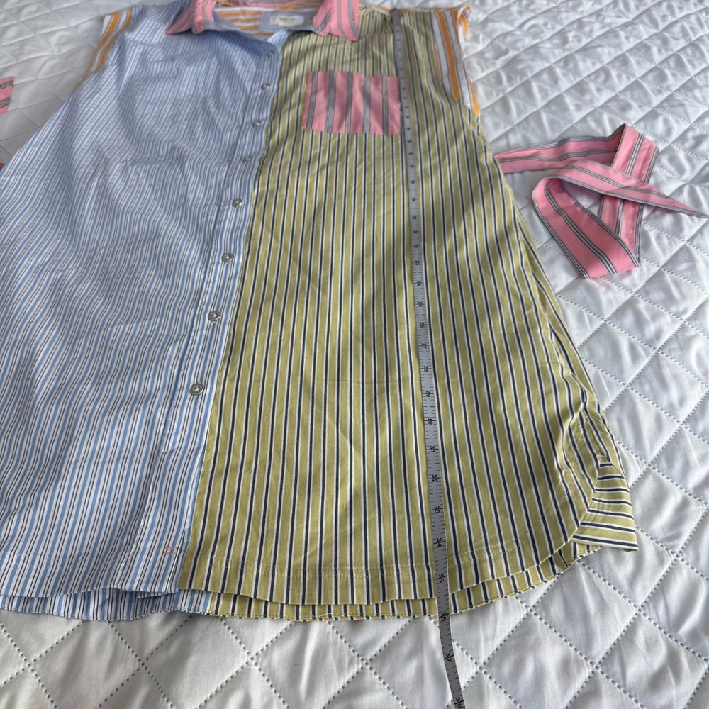 NWT Anthropologie Maeve Colorblock Stripe Shirt Dress Resort M Coastal Resort - Picture 9 of 10